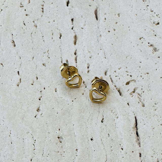 Oorknopjes hartjes goud 