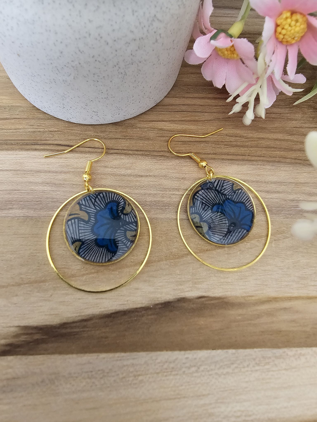 🗿double anneaux  - &quot;Éclat Wax&quot; – Pendentifs en Résine avec motif Africain🗿​