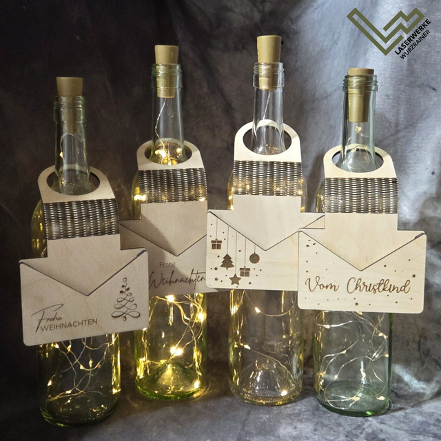 Flaschenanhänger für Gutschein