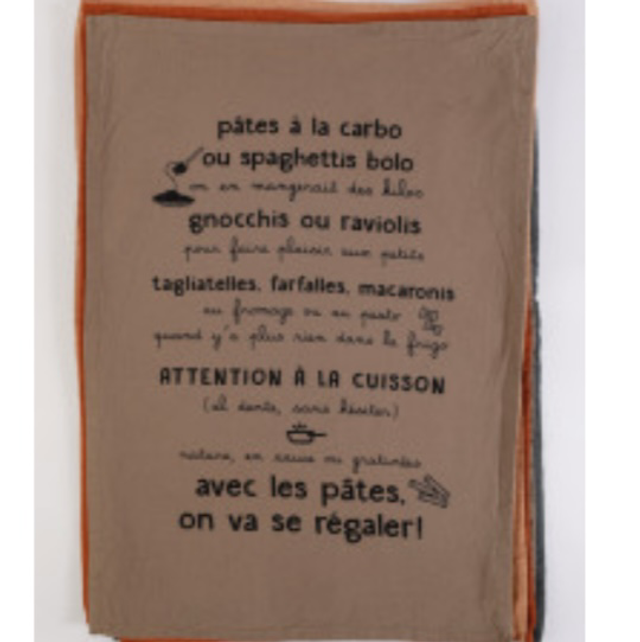Avec les pâtes : torchon