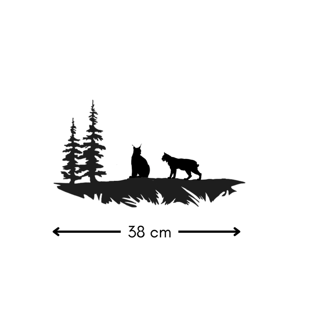 Silhouette décor couple de lynx