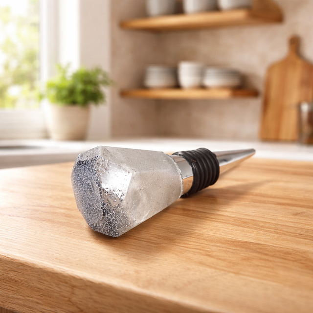 Bouchon de vin Octogone - Collection argentée