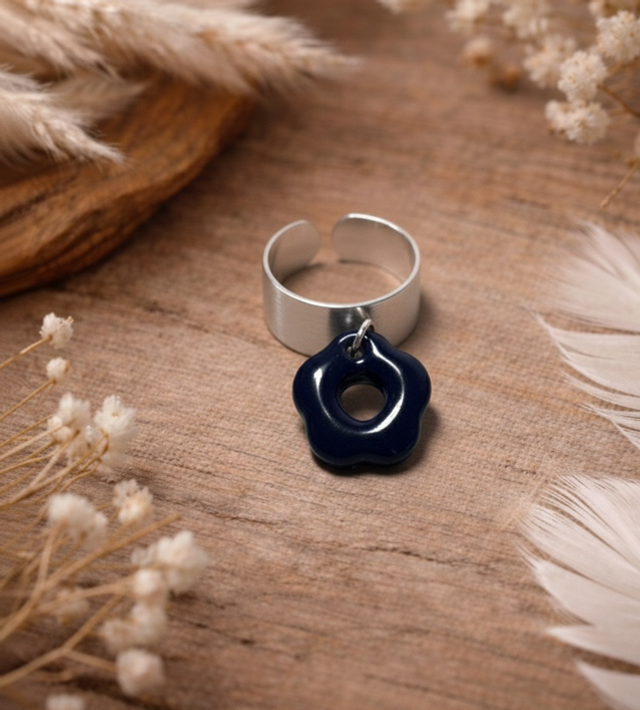 Argent 10mm Pampille Bleu Nuit