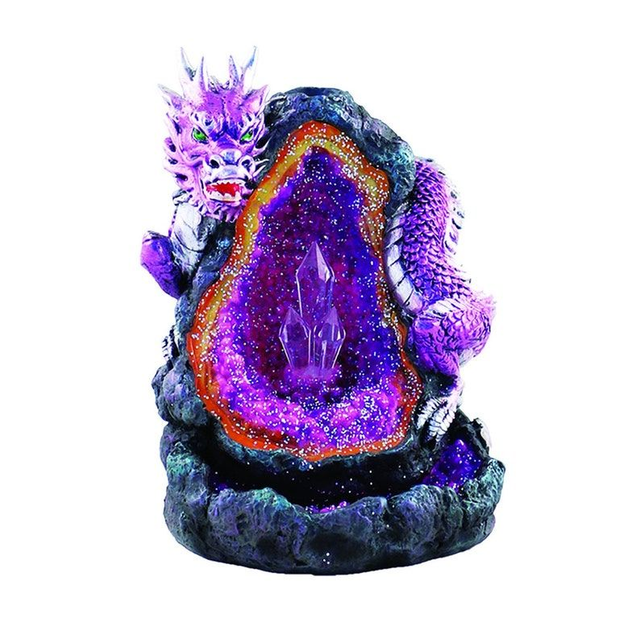 Porte encens à refoulement dragon violet à Led