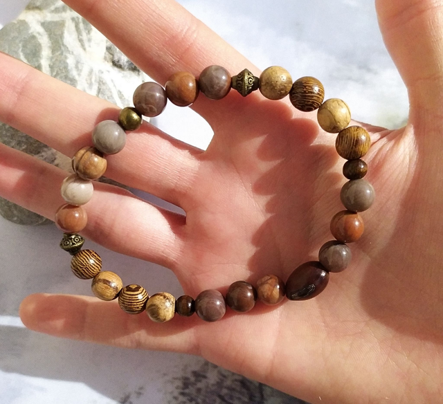 Bracelet  coeur de bois 