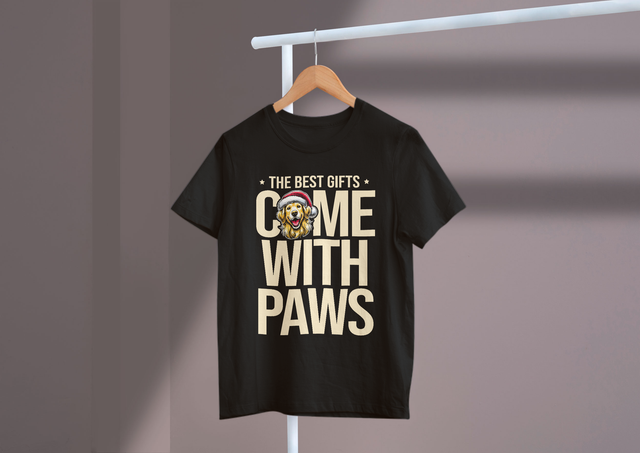 The best gifts come with paws, Pet Gifts, Holiday Joy. Die besten Geschenke kommen mit Pfoten, Haustiergeschenken, Feiertagsfreude