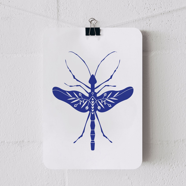 CARTE LIBELLULE BLEUE