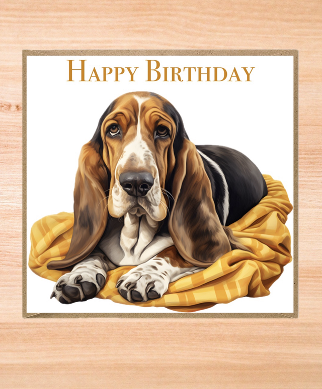 Bassett Hound Dog Birthday Card