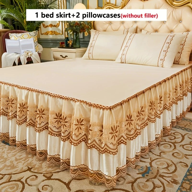 Lace Bed Skirt Set