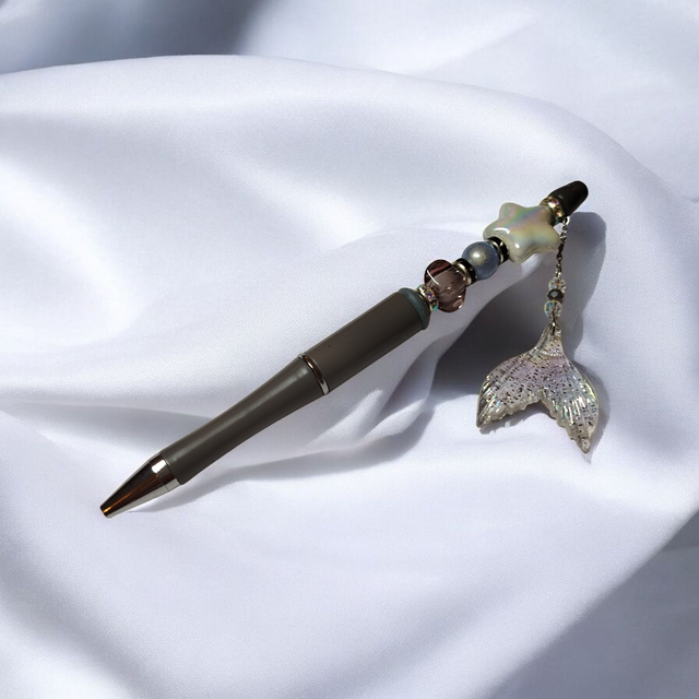 Stylo perles gris