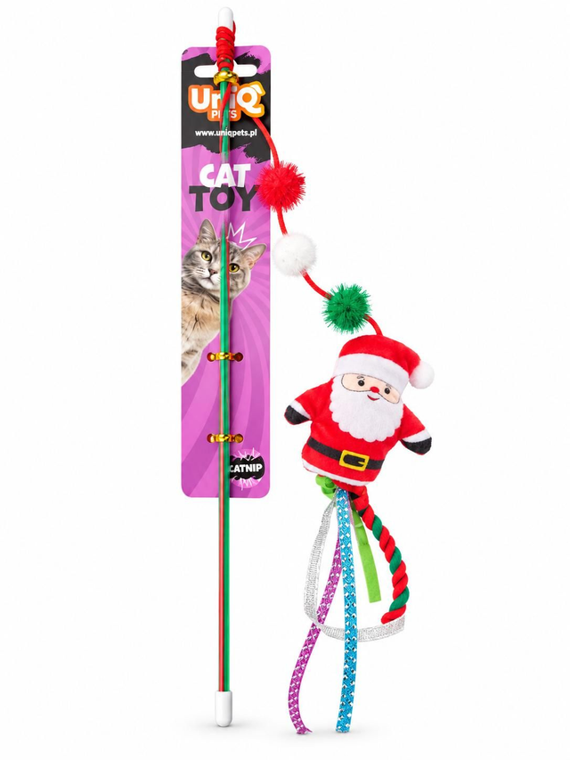 Kattenspeelgoed hengel kerstman