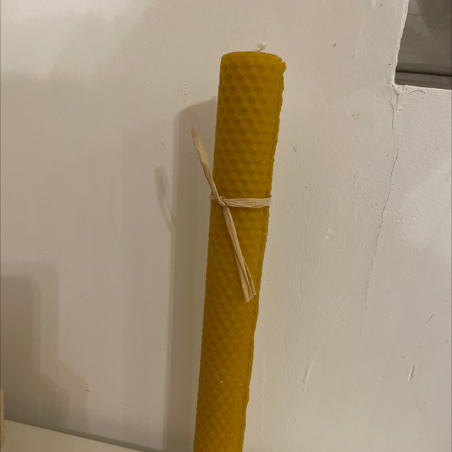 Bougie en cire d&#039;abeille gaufrée, 26cm