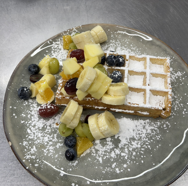 Wafel met vers fruit