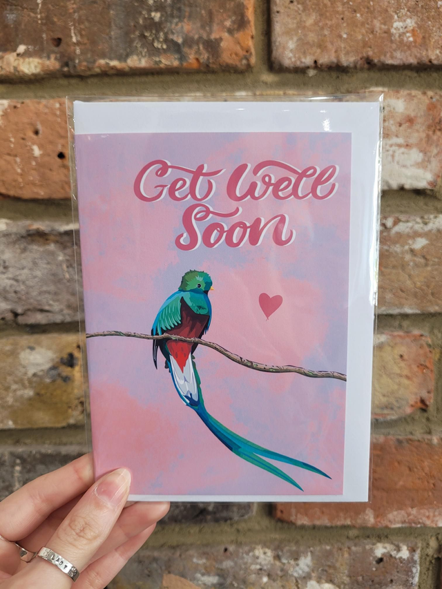 Get Well Soon Quetzal Bird Greetings Card - NW-016