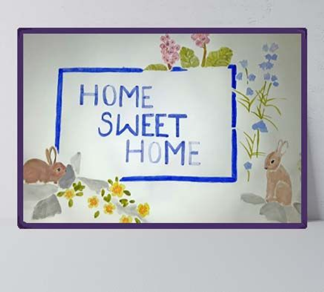 Sweet Home RABBITS Painted Word Art