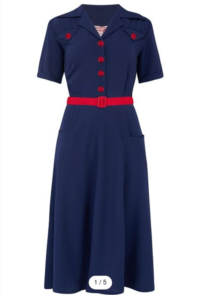 Robe bleue marine/rouge Polly