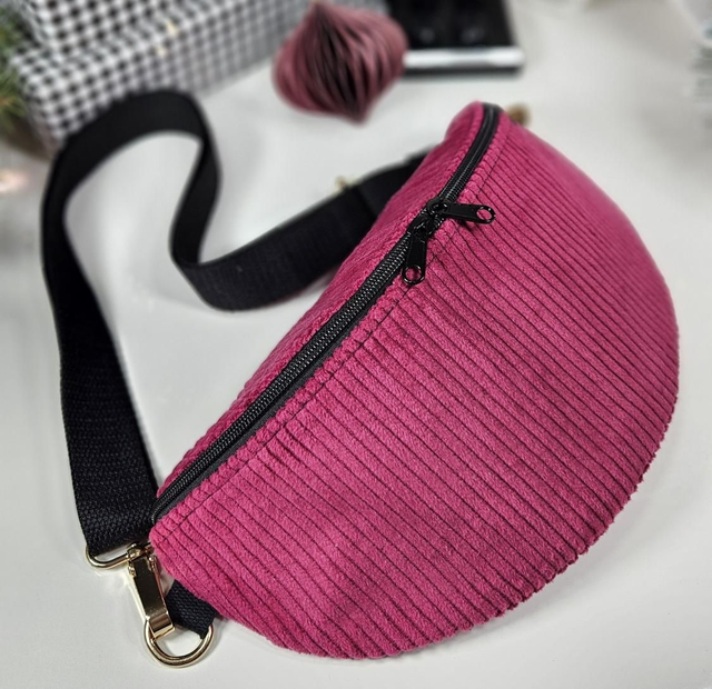 DARK PINK kordbársony övtáska