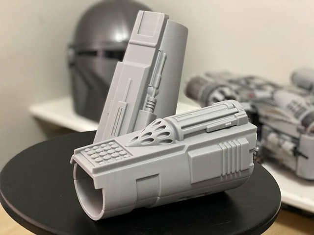 Star Wars 3D Printed Mandalorian Wrist Gauntlet set, Whistling Birds &amp; Flamethrowers - DIY Kit