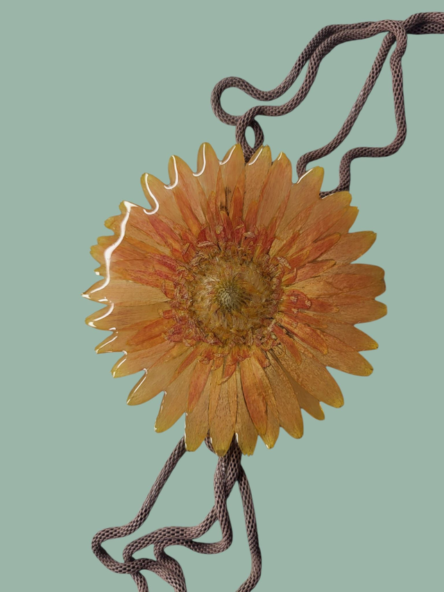 Colgante/Corbata de bolo Gerbera Naranja (Mediana)