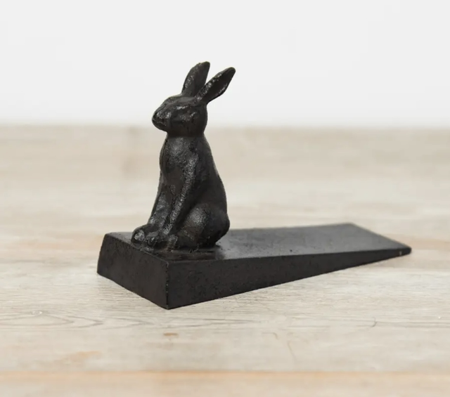 Rabbit cast iron door stop