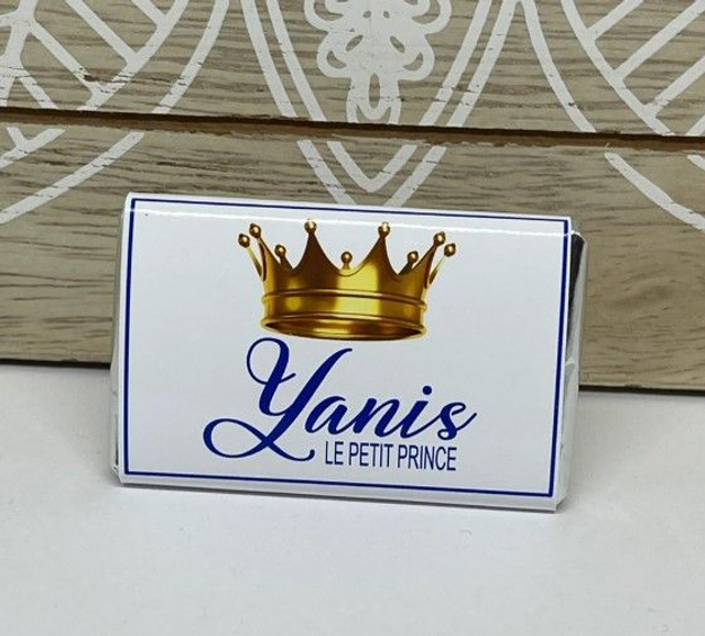 Lot de 10 mini chocolats personnalisés thème couronne