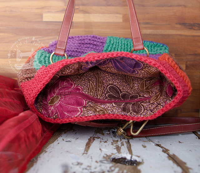 Sac à main, au crochet fil de jute, réalisation artisanale créateur (handmade)