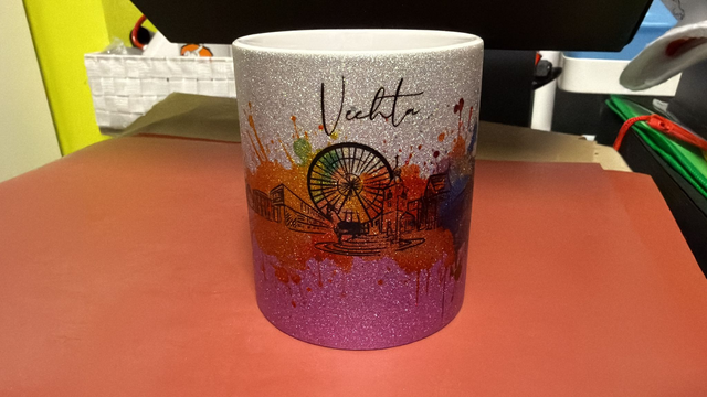 Keramiktasse Glitzer, mit Farbverlauf oder einfarbig, diverse Farbvarianten