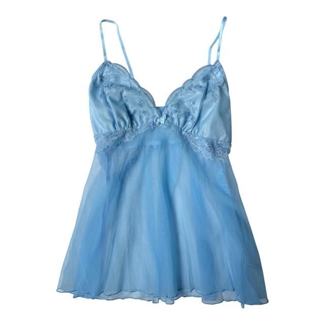 Japanese brand coquette blue embroidered cups cami 