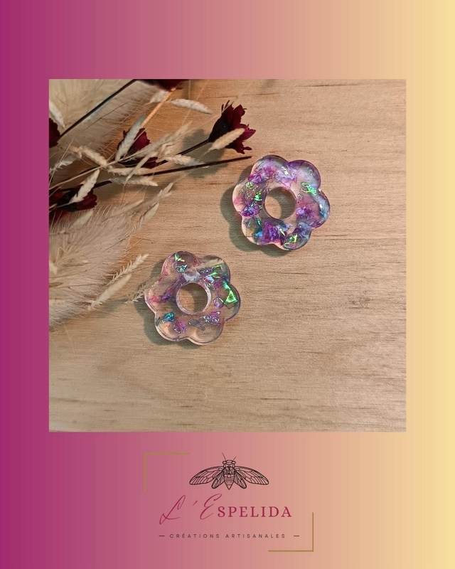 Plurielles fleurs à grosses paillettes