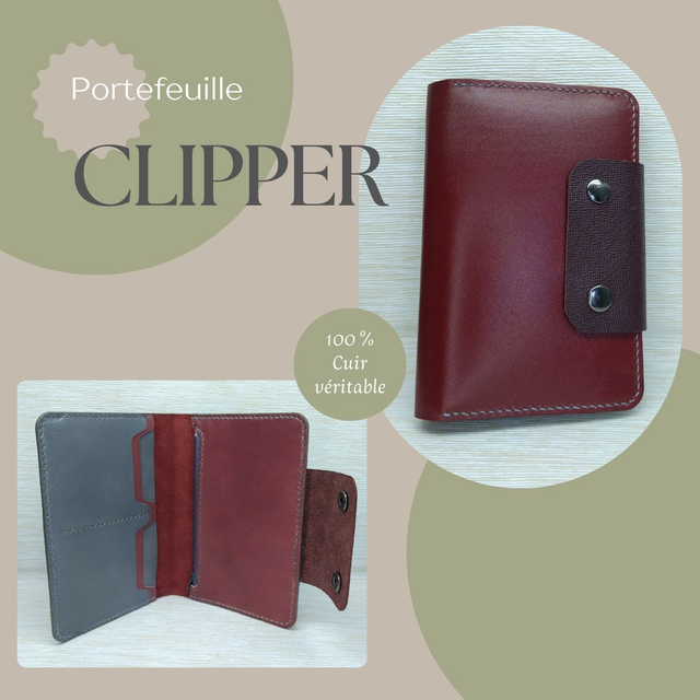 CLIPPER portefeuille - Lie de vin
