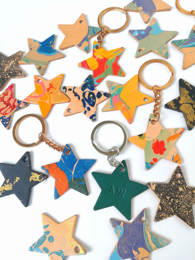 Willow Leather: Small Star Keyring