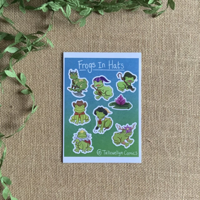 Frogs in Hats - A6 Sticker Sheet