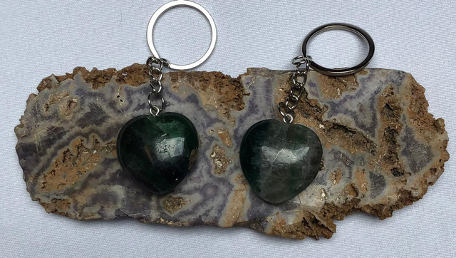 Porte Clés Cœur en Fluorite