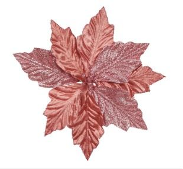 NATALE , STELLA  LUSSO CM 25 ROSE GOLD  ADDOBBO