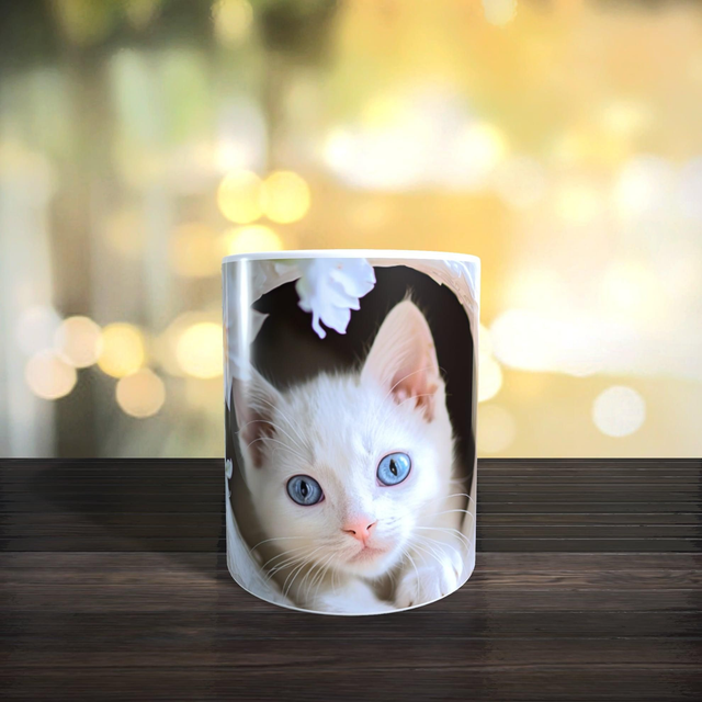 Mug chaton dans trou