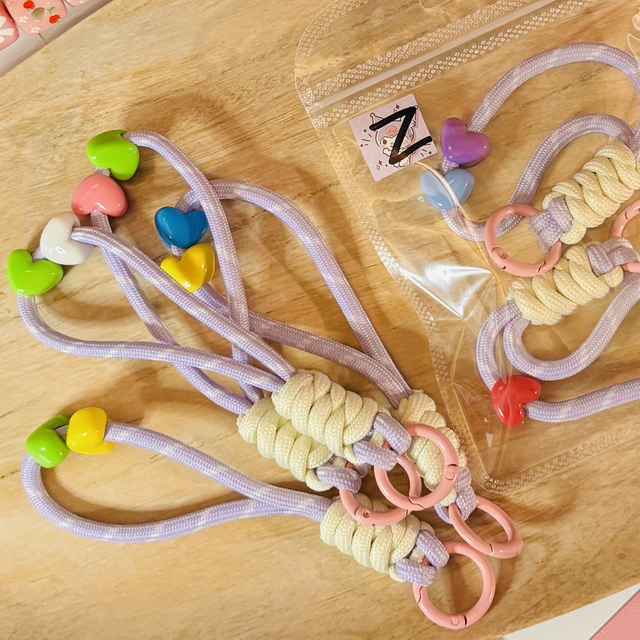 Z- 2 beaded rope keychain wristlets 