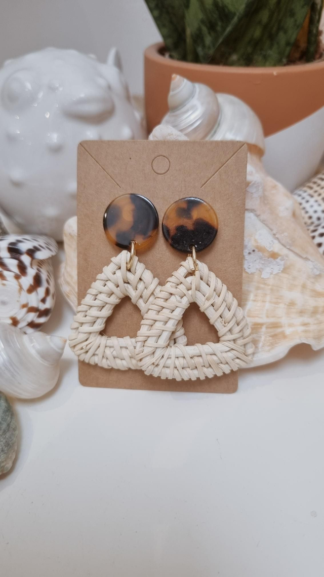 Boucles d'oreilles rotin 