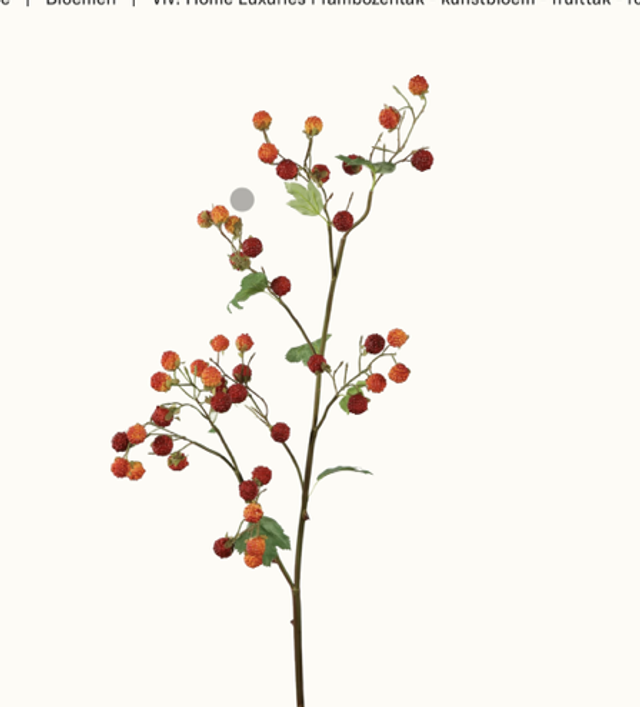 Frambozentak - kunstbloem - fruittak - rood oranje - 108cm