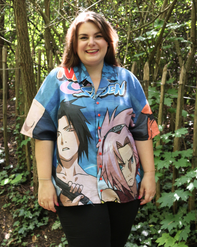 Chemise Upcyclée Oversize – Naruto – Taille 50 Unisexe 