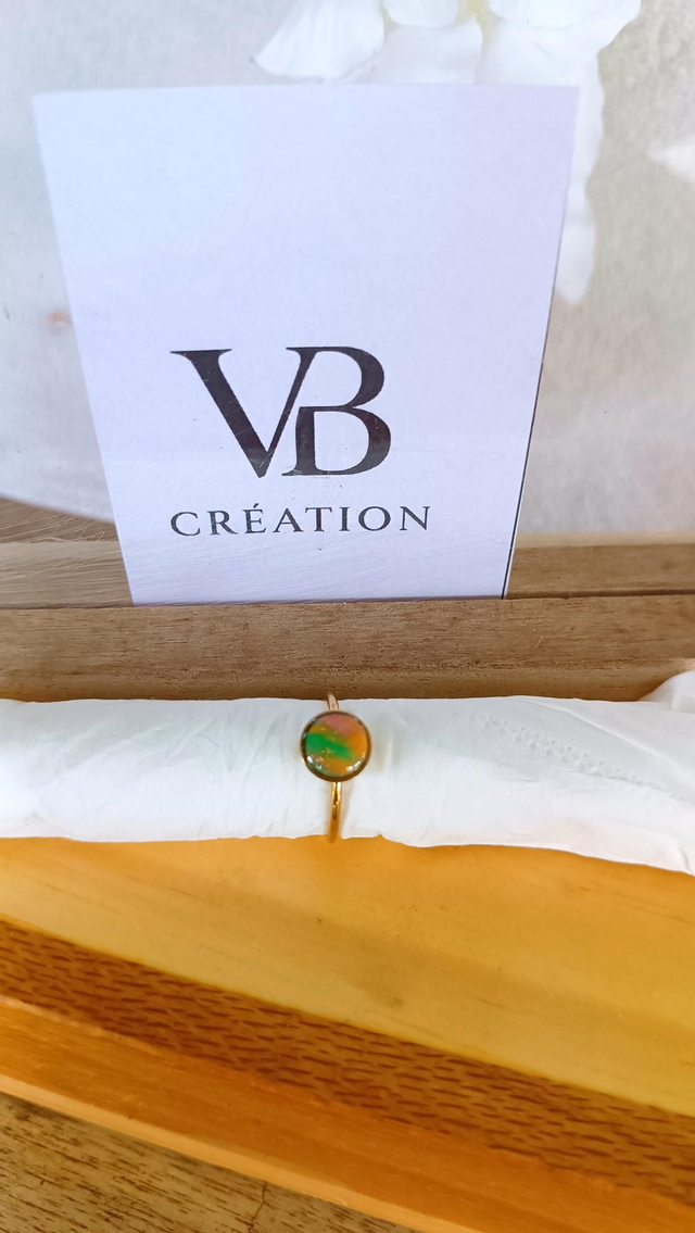 Bague ronde tricolore estivale 8mm