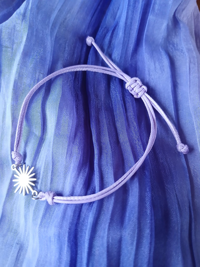 Bracelet breloque argent motif soleil