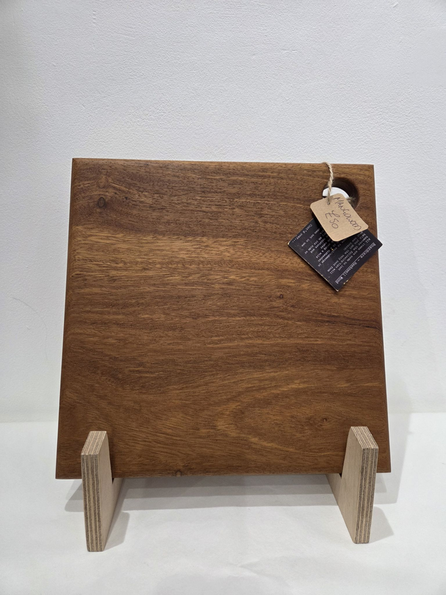 Plain Mango Wood Square Chopping Board With Hole - AH-006