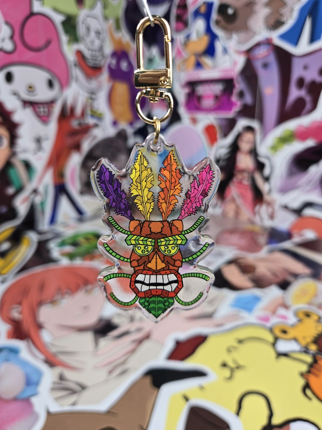 Aku-Aku Crash Glitter Keychain