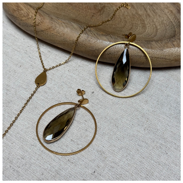 Boucles d’oreilles gouttes strass