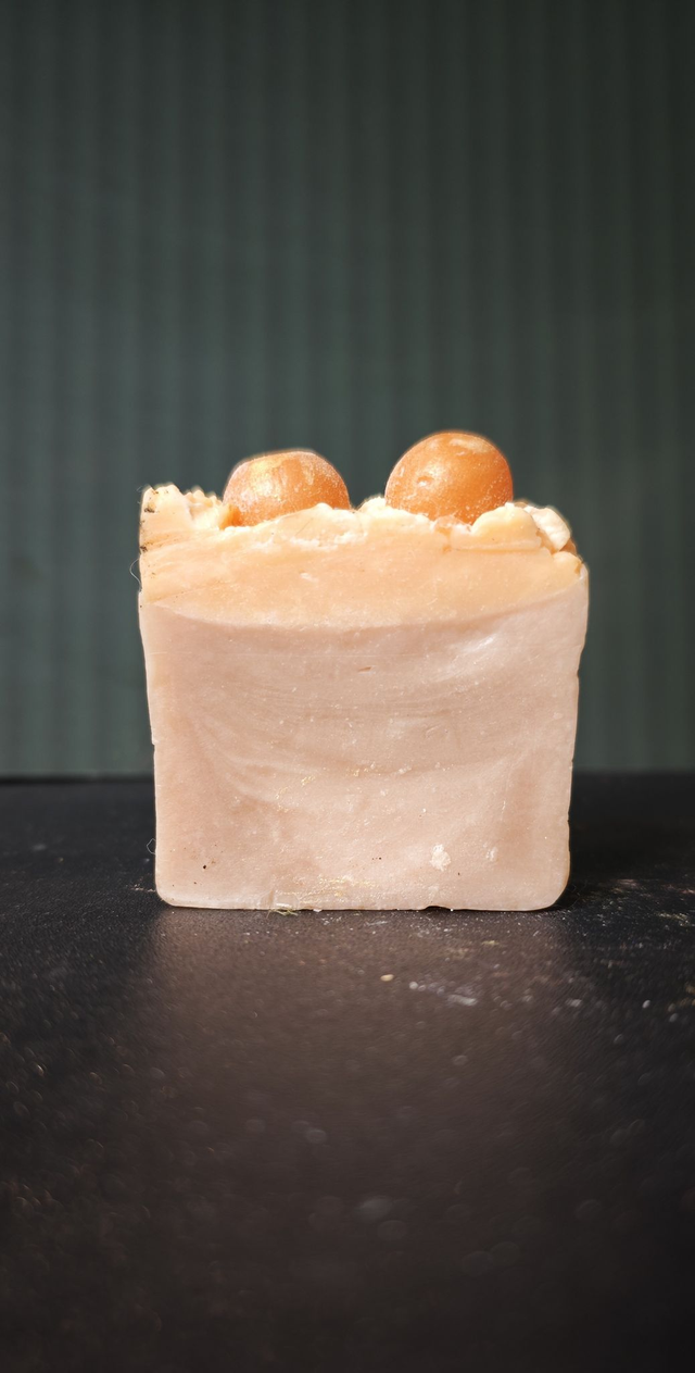 Soap - Orange Delight with Glycerin Decorations - soft fruit scent