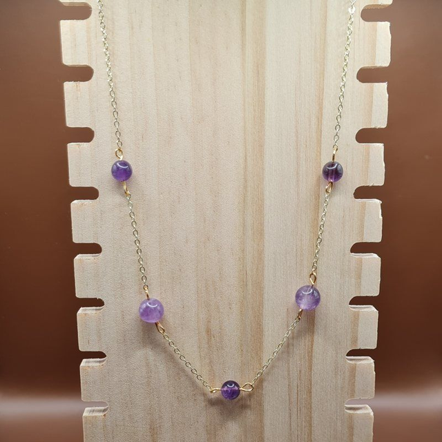 Collier 5 parties Minéral au choix