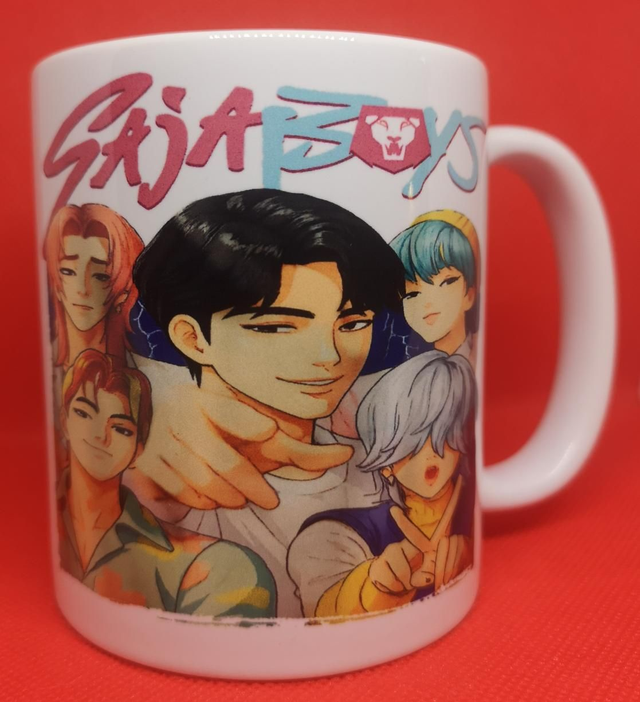 Custom Unofficial Printed K-Pop Demon Hunters Saja Boys 11oz Boxed Mug. 