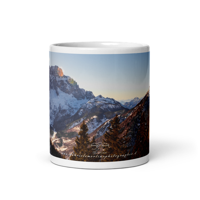  Tazza bianca lucida Monte Lussari winter 