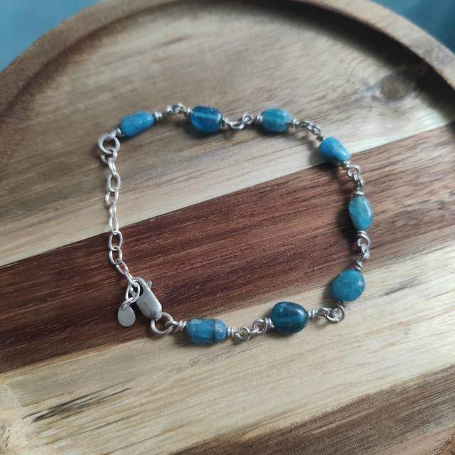 Bracelet Argent 925 et Apatite 