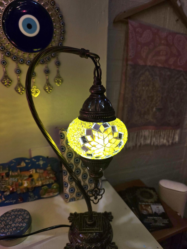 Small Mosaic Swanneck Table Lamp